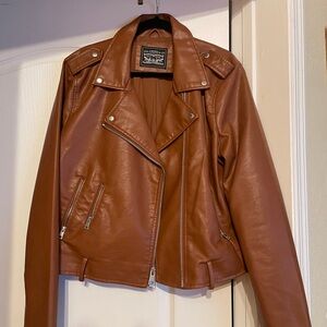 Levi's Tan Leather Biker Jacket